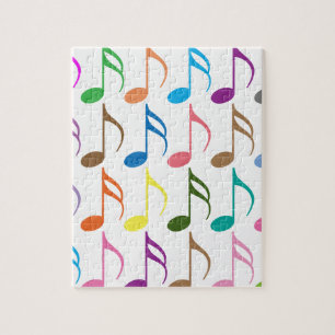 Colourful musical notes pattern jigsaw puzzle