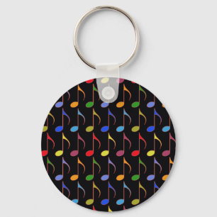 colourful musical notes pattern keychain