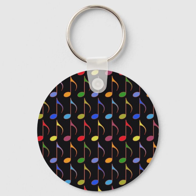 colourful musical notes pattern keychain (Front)