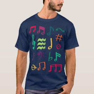 Colourful Musical Notes Symbol Music Teacher And M T-Shirt