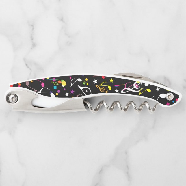 Colourful Musical Notes / The BOSS (Your Text) Corkscrew (Front)