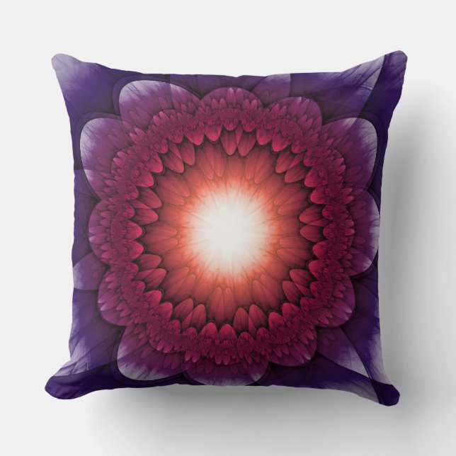Colourful mystical floral ornament  throw pillow (Front)
