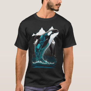 Colourful mystical orca whale watching dolphin pot T-Shirt