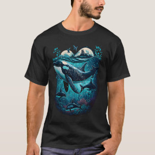 Colourful mystical orca whale watching dolphin pot T-Shirt