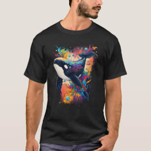 Colourful mystical orca whale watching dolphin pot T-Shirt