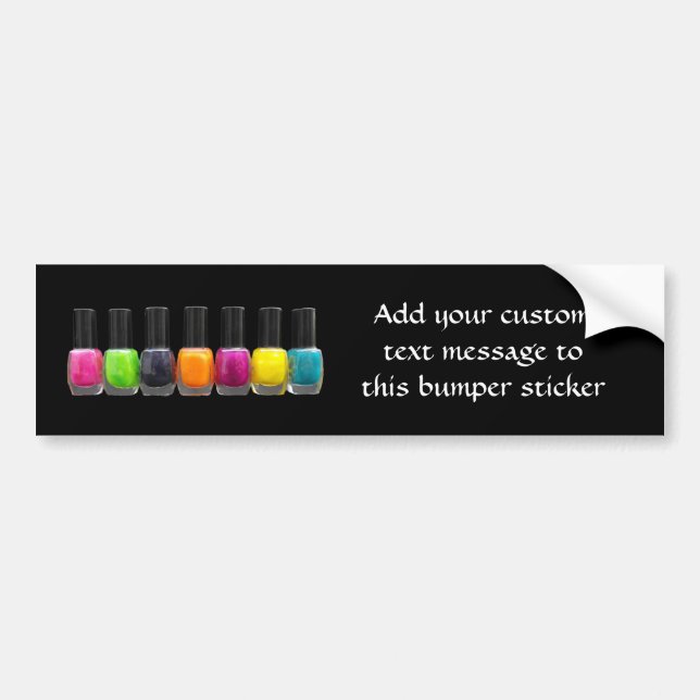 Colourful Nail Polish Bottles, Nail Salon Bumper Sticker (Front)