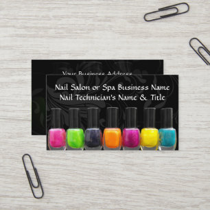 Colourful Nail Polish Bottles, Nail Salon Business Card