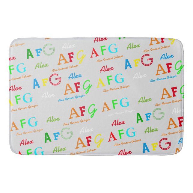 Colourful (Name & Initials)  Bath Mat (Front)