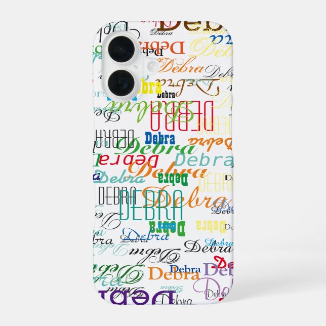 colourful name personalized iPhone 16 case (Back)