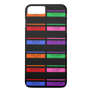 Colourful Name Tag Hello My Name Is Hola Ciao Salu iPhone 8 Plus/7 Plus Case