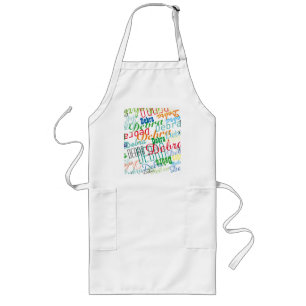 colourful names long apron