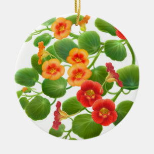 Colourful Nasturtium Flowers Ornament