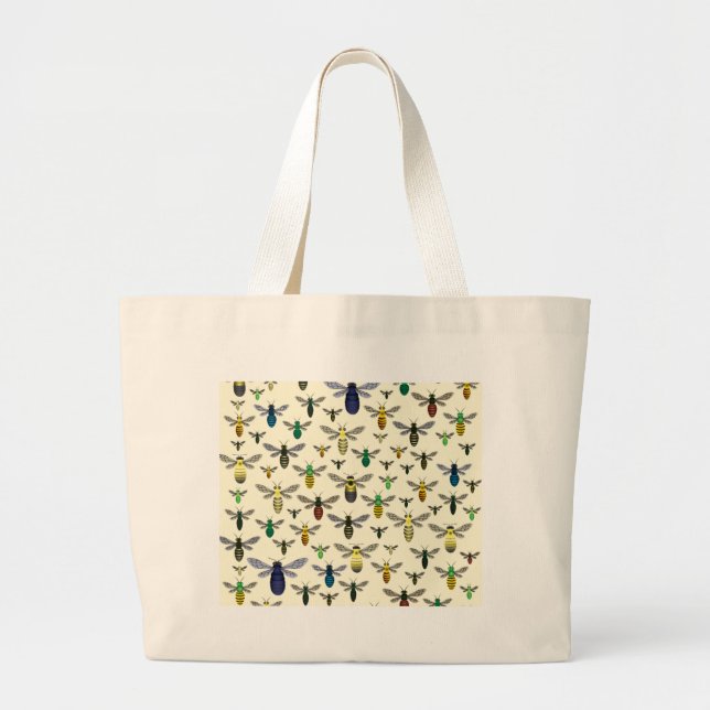 Colourful Native Bees Large Tote Bag (Front)