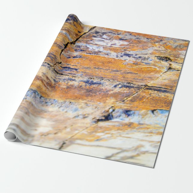 Colourful natural stone wall pattern in a quarryan wrapping paper (Unrolled)