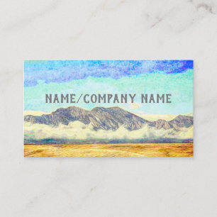 colourful nature art mountains with clouds business card