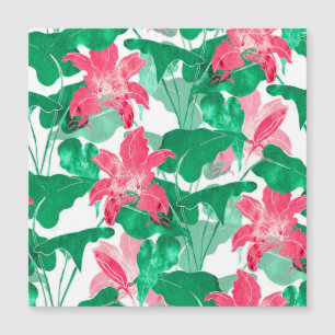 Colourful Nature Flowers Leaves Pattern