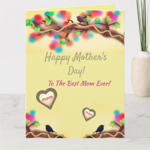 Colourful Nature Heart Mother's Day  Card