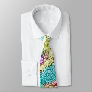 Colourful Nature Hens and Chicks Succulent Plants Tie