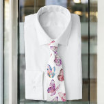 Colourful Nature Watercolor Butterfly Pattern Tie<br><div class="desc">Let your imagination take flight in this enchanting neck tie, where art meets style and your fashion is a reminder of the beauty in nature. This colourful tie features a mesmerizing pattern of watercolor butterflies in shades of pink, purple, red and blue, fluttering like a gentle breeze on a spring...</div>