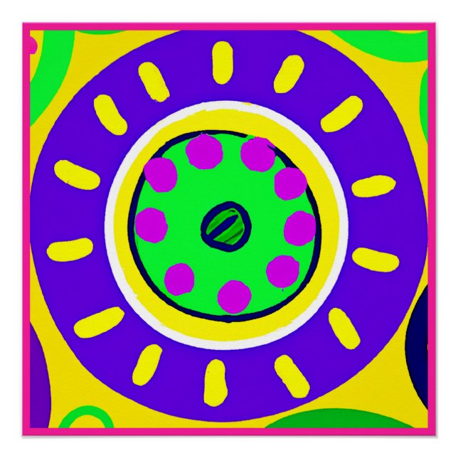 Colourful Nature's Palette Pattern Poster (Front)