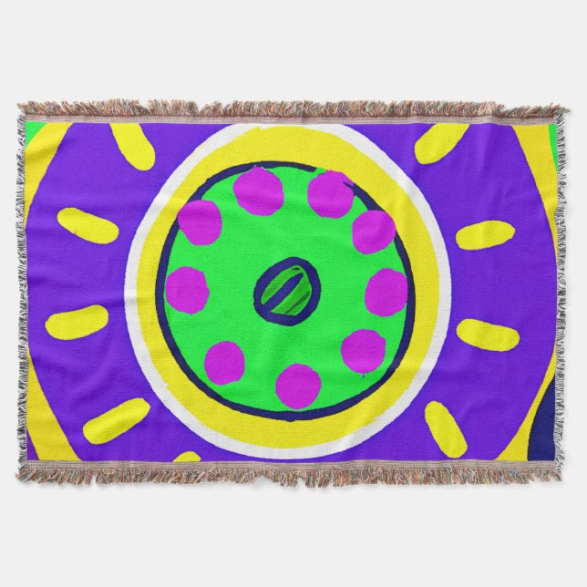 Colourful Nature's Palette Pattern Throw Blanket (Front)