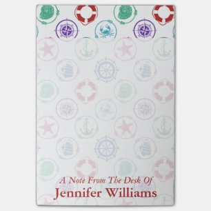Colourful Nautical Pattern   Add Your Name Post-it Notes