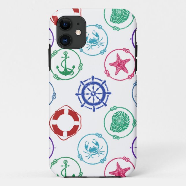 Colourful Nautical Pattern Case-Mate iPhone Case (Back)