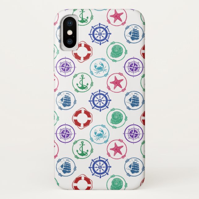 Colourful Nautical Pattern Case-Mate iPhone Case (Back)