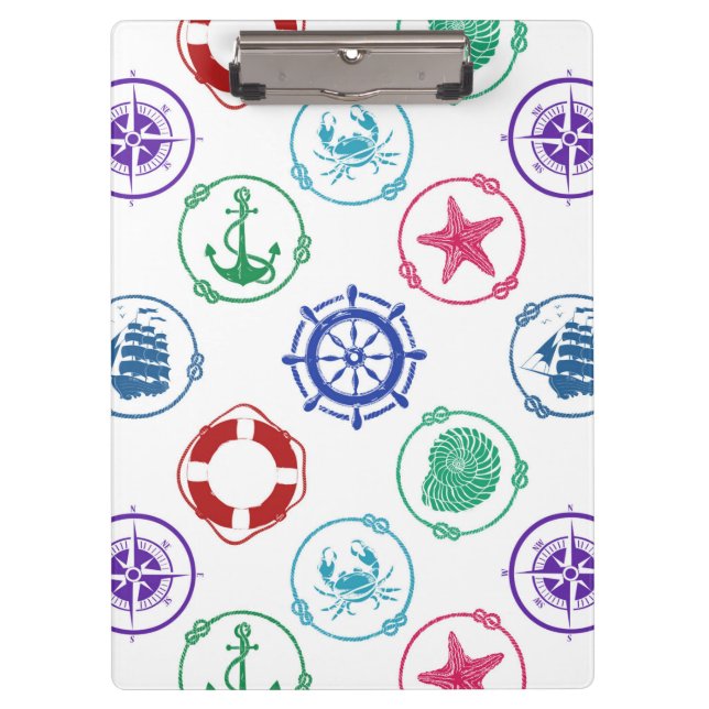 Colourful Nautical Pattern Clipboard (Front)