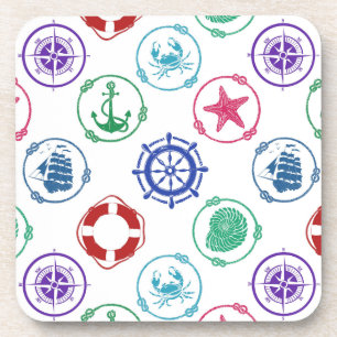Colourful Nautical Pattern Coaster