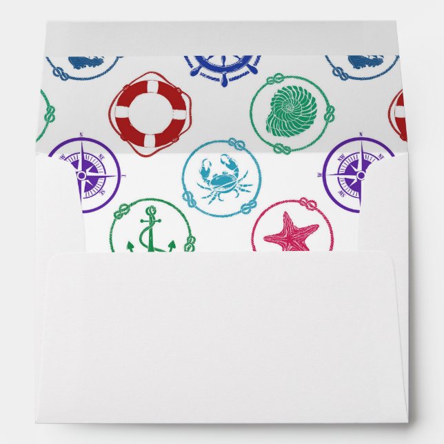 Colourful Nautical Pattern Envelopes (Back (Bottom))