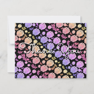 Colourful Nautical Sea Shell Pattern Thank You Card