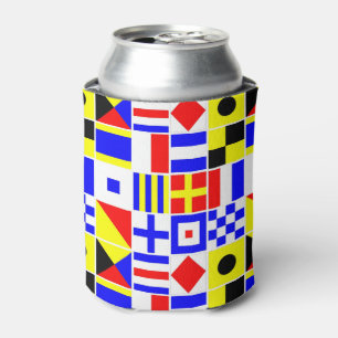 Colourful Nautical Signal Flags Pattern Can Cooler