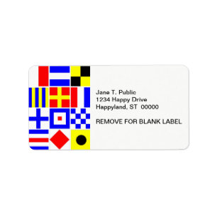 Colourful Nautical Signal Flags Pattern Label