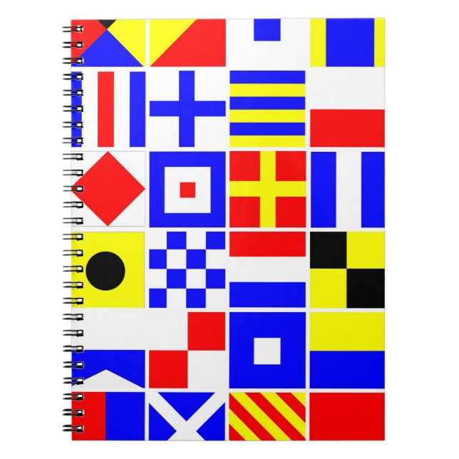 Colourful Nautical Signal Flags Pattern Notebook (Front)