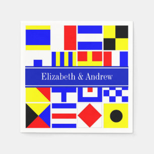 Colourful Nautical Signal Flags Royal Name Monogra Napkin