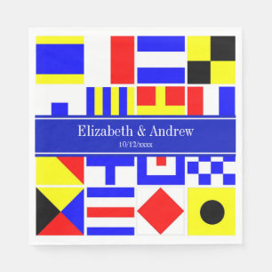 Colourful Nautical Signal Flags Royal Name Monogra Napkin