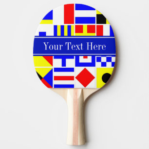 Colourful Nautical Signal Flags Royal Name Monogra Ping Pong Paddle