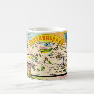 Colourful Nebraska Map Coffee Mug