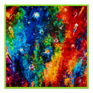 Colourful Nebula and Stars art Poster
