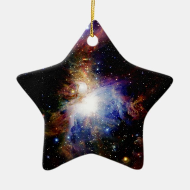 Colourful Nebula Ceramic Ornament (Front)