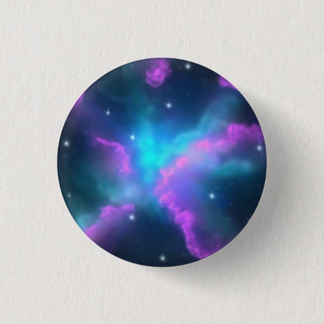 Colourful Nebula Cloud Background 1 Inch Round Button (Front)