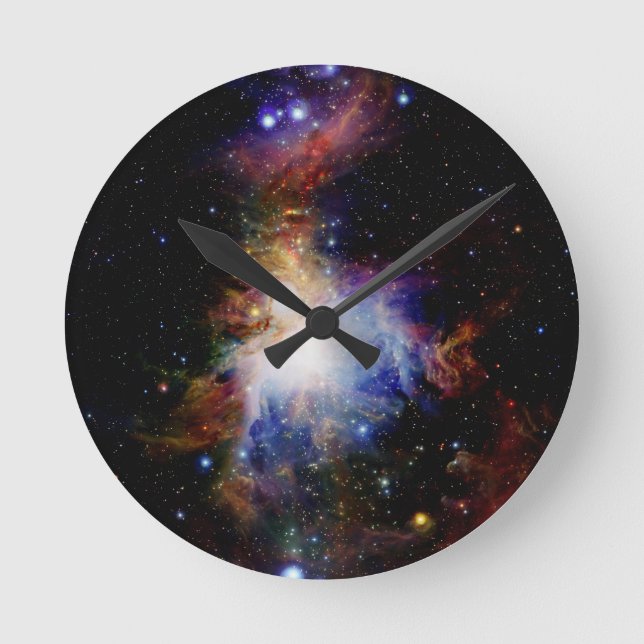 Colourful Nebula Round Clock (Front)