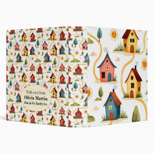 Colourful Neighbourhood Houses Realtor Binder