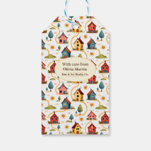 Colourful Neighbourhood Houses Realtor Gift Tags