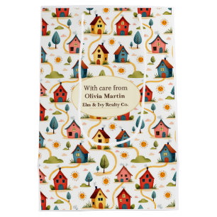 Colourful Neighbourhood Houses Realtor Medium Gift Bag
