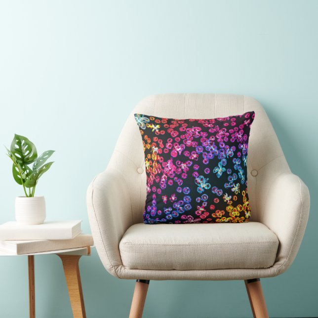 Colourful Neon Art Design, Buy Now Throw Pillow (Chair)