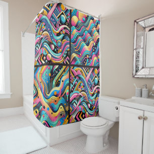 Colourful Neon Bright Abstract 90's Pattern Print