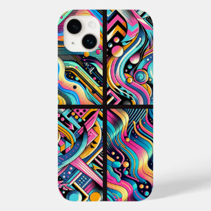 Colourful Neon Bright Abstract 90's Pattern Print Case-Mate iPhone 14 Plus Case