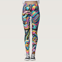Colourful Neon Bright Abstract 90's Pattern Print